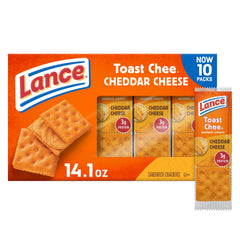 Lance ToastChee cheddar sandwich crackers ready in a lunchbox for a convenient cheesy snack.