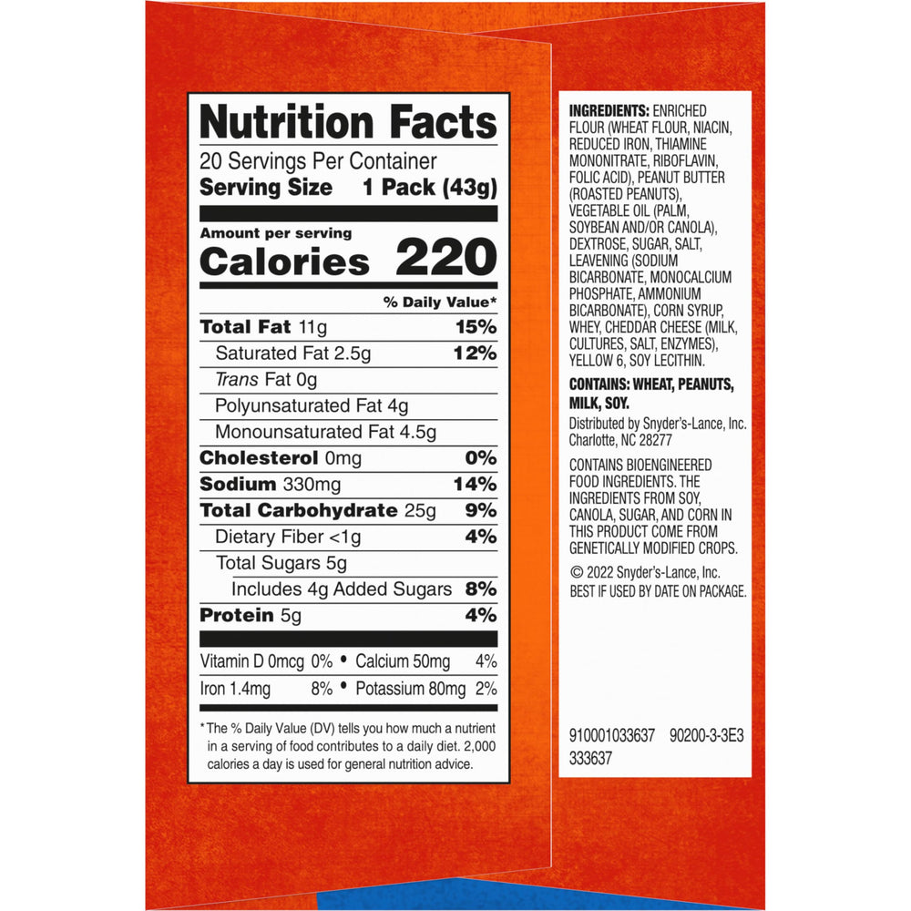 Lance snack packs with six crackers, ideal for school lunches