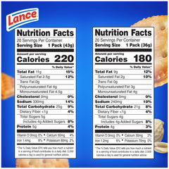 Lance Toastchee peanut butter cracker—creamy filling between cheesy baked crackers.