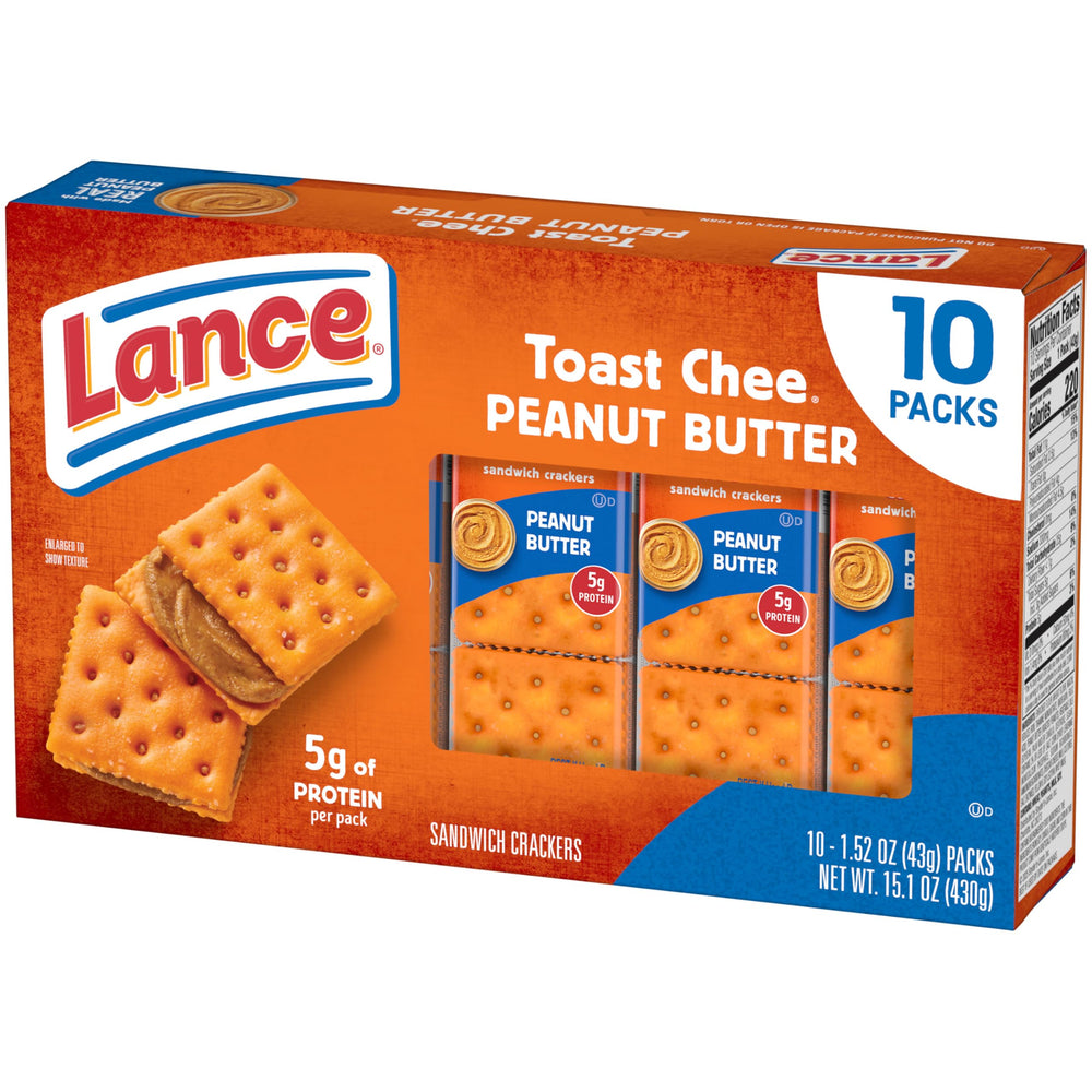 Lance ToastChee Nutrition Panel, highlighting 5 g protein per serving.