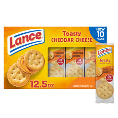 Lance Toasty Cheddar crackers packaging for on-the-go snacking
