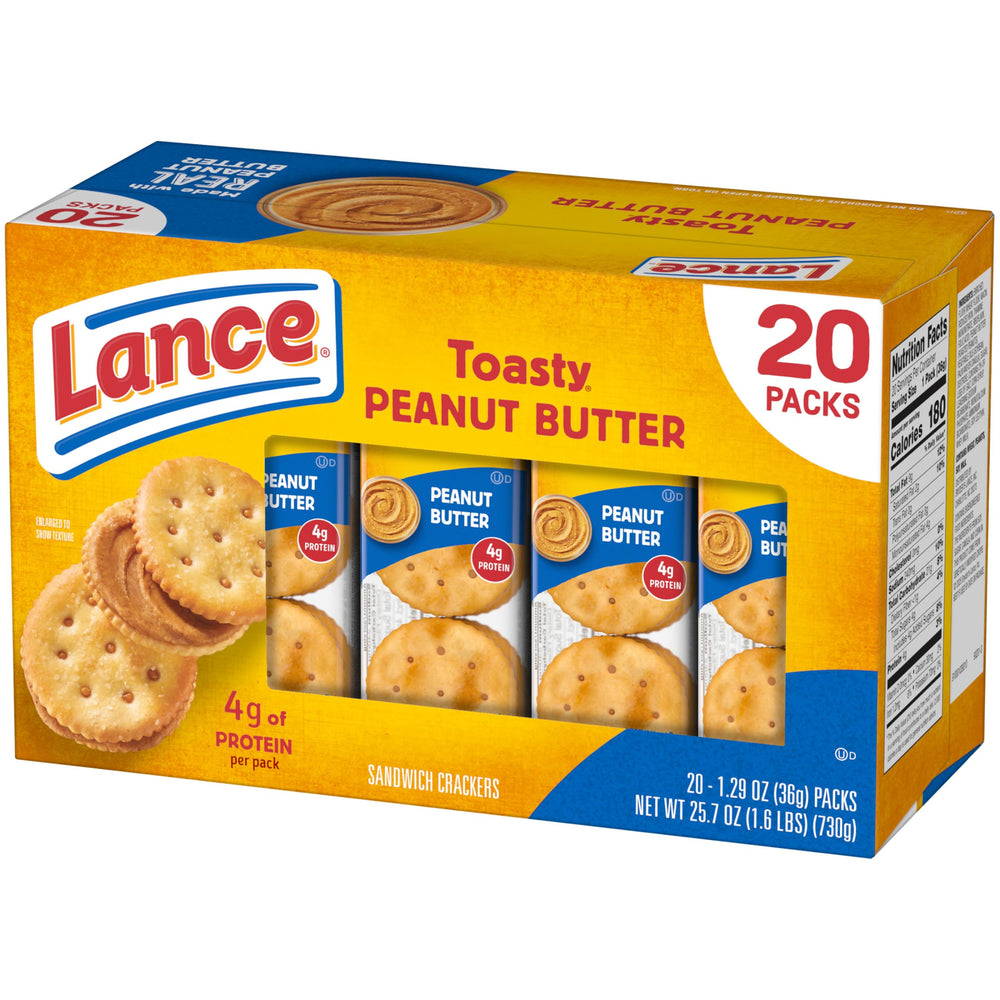 Lance Toasty Peanut Butter crackers front-view packaging.