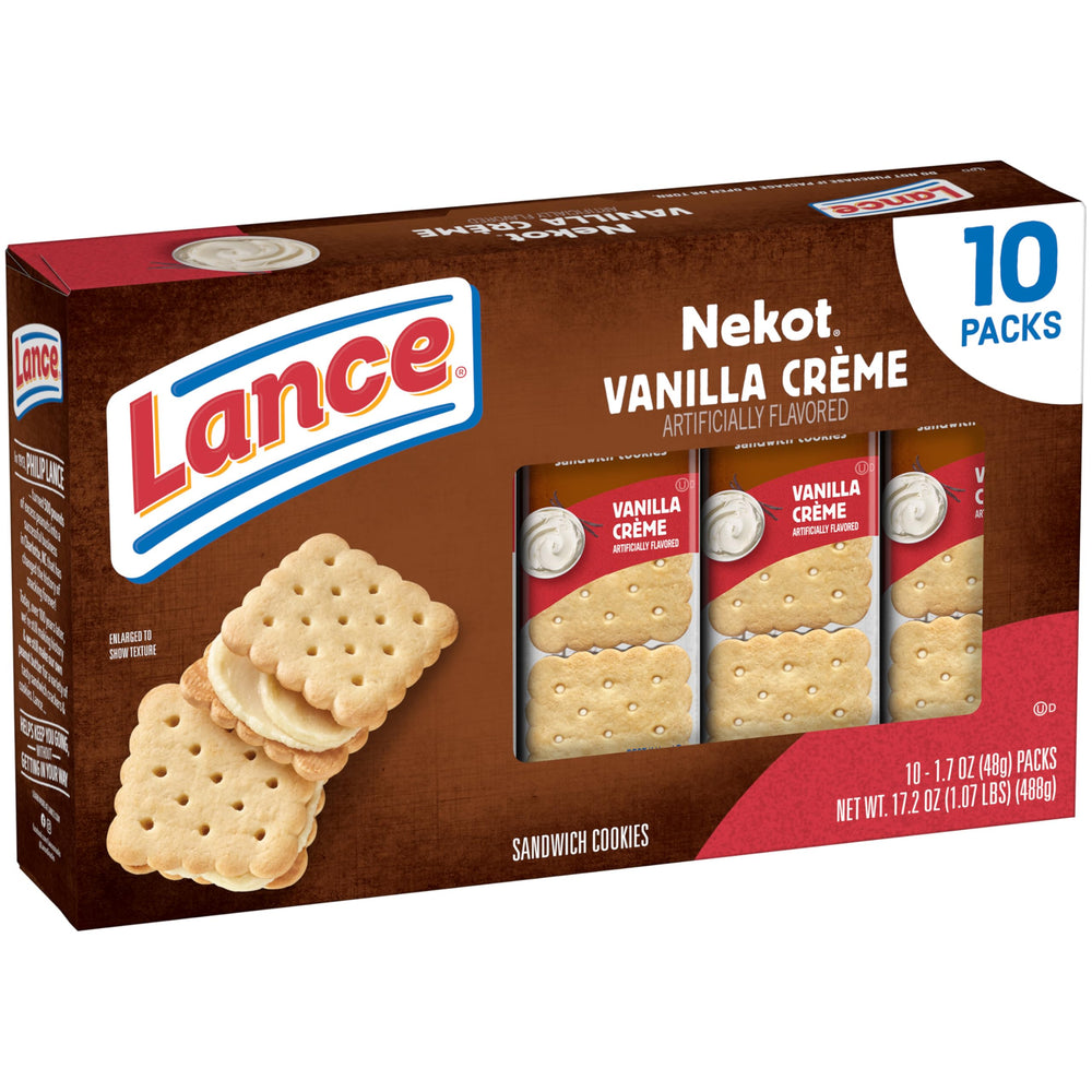 Lance Vanilla Flavored Creme packaging closeup highlighting premium cream.