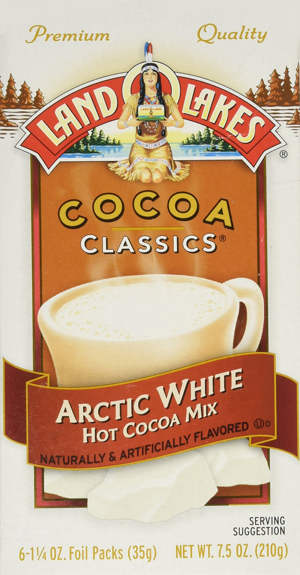 Land O Lakes Arctic White Cocoa Classics box front for quick cozy mornings.