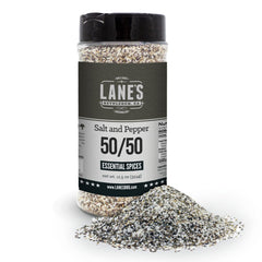 Lane's 50/50 bottle ready for grilling and everyday seasoning.