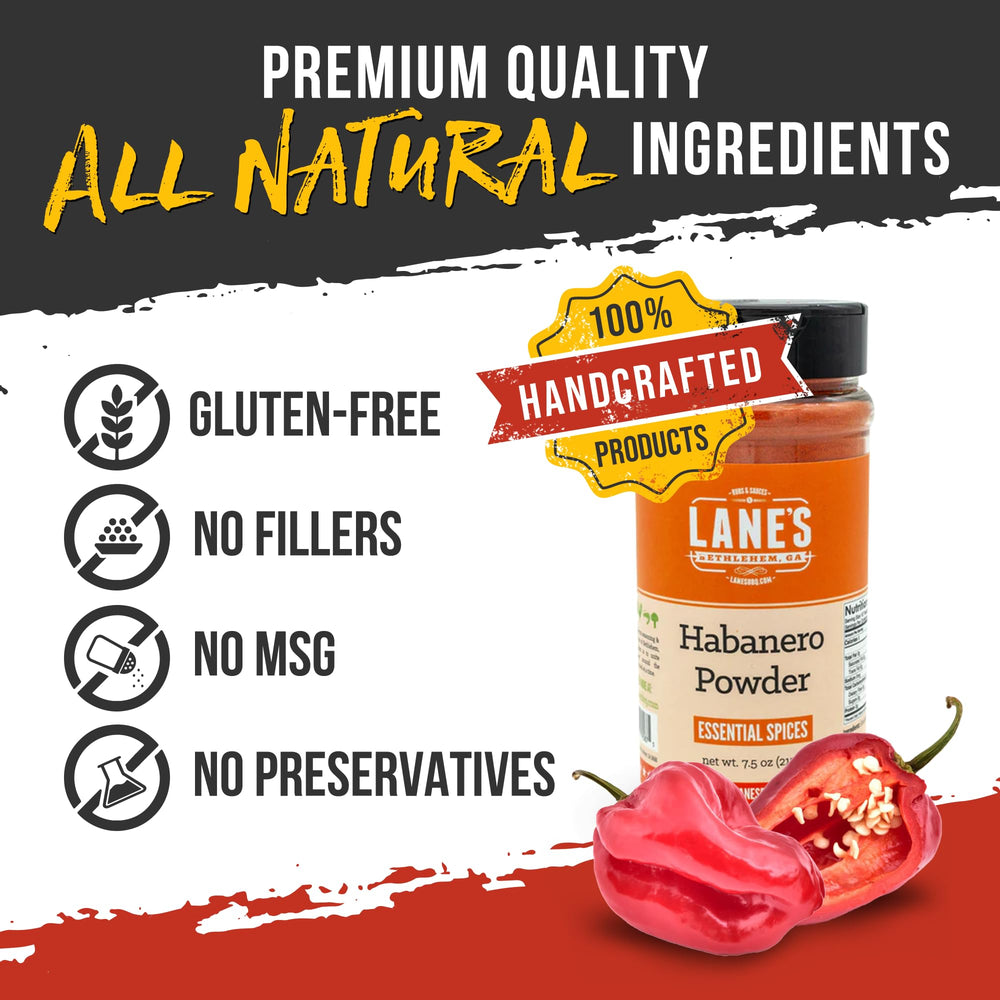 Lane’s Habanero Powder dry rub on meat.