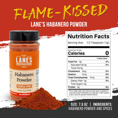 Lane’s Habanero Powder fine-grain texture for even seasoning.