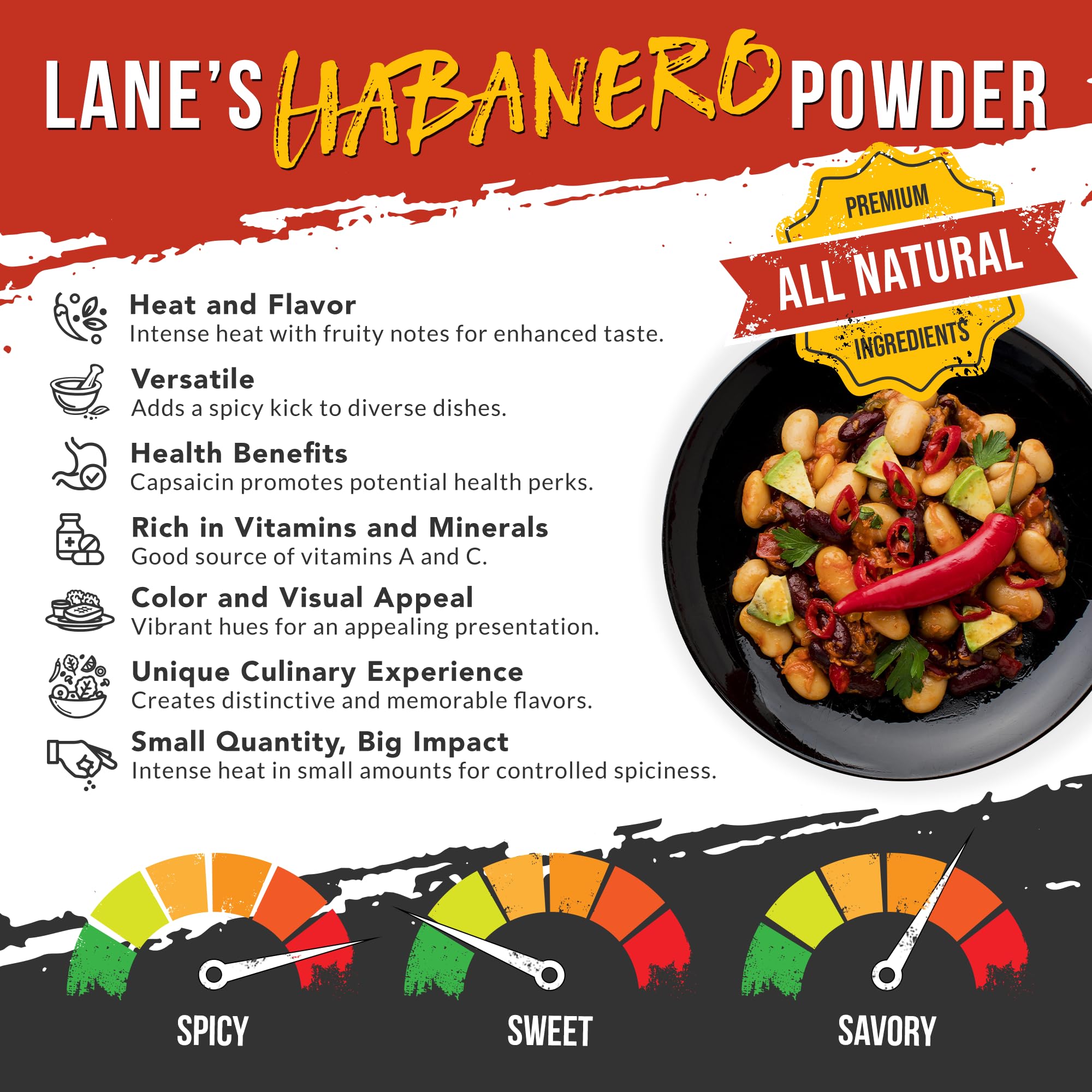 Lane’s Habanero Powder being poured to flavor sizzling sauces.