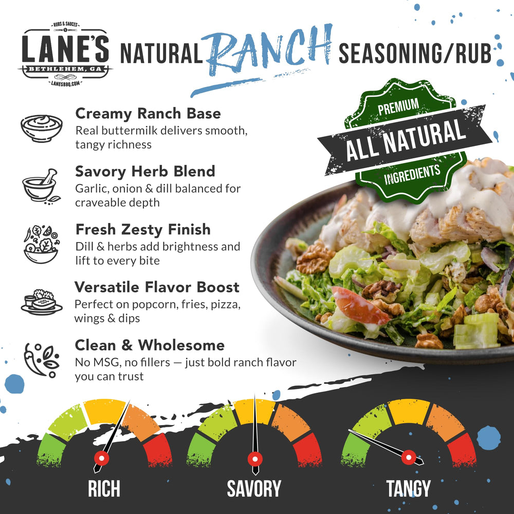 Lane's Ranch Seasoning Powder on wings delivers savory coating.
