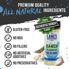 Lane's Ranch Seasoning Powder dusted on popcorn enhances snacking.