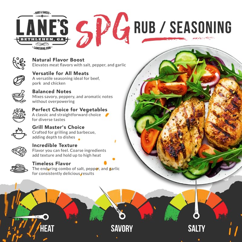 Lane's SPG seasoning jar label highlights no MSG and gluten-free promise