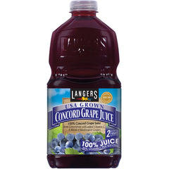 Langers Concord Grape juice bottle, ready to enjoy as a natural beverage with no preservatives
