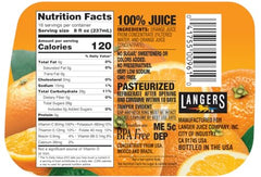 Langers 100% orange juice being poured into a glass for everyday hydration.
