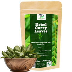 Lanka Flavors Dried Curry Leaves in a resealable pouch preserves aroma for authentic curries.