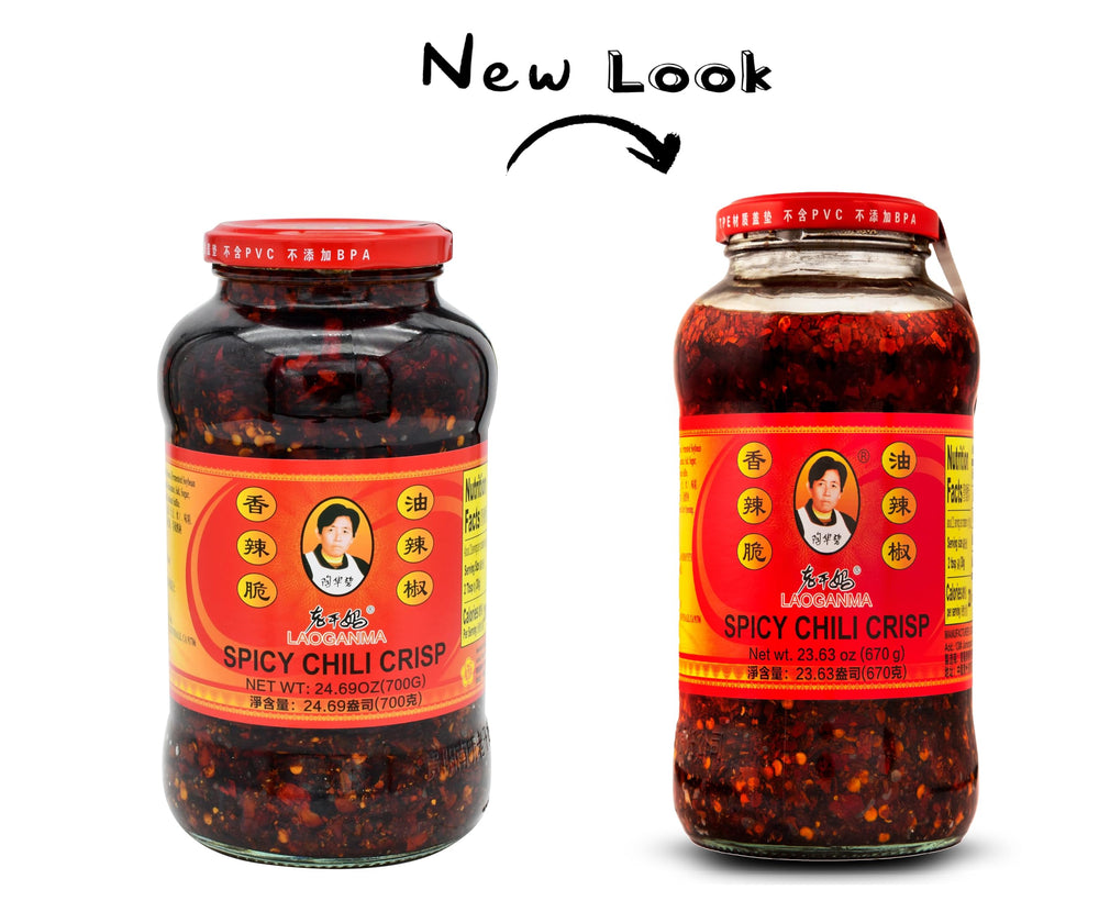 Close-up of crisp bits and vivid red oil in Lao Gan Ma