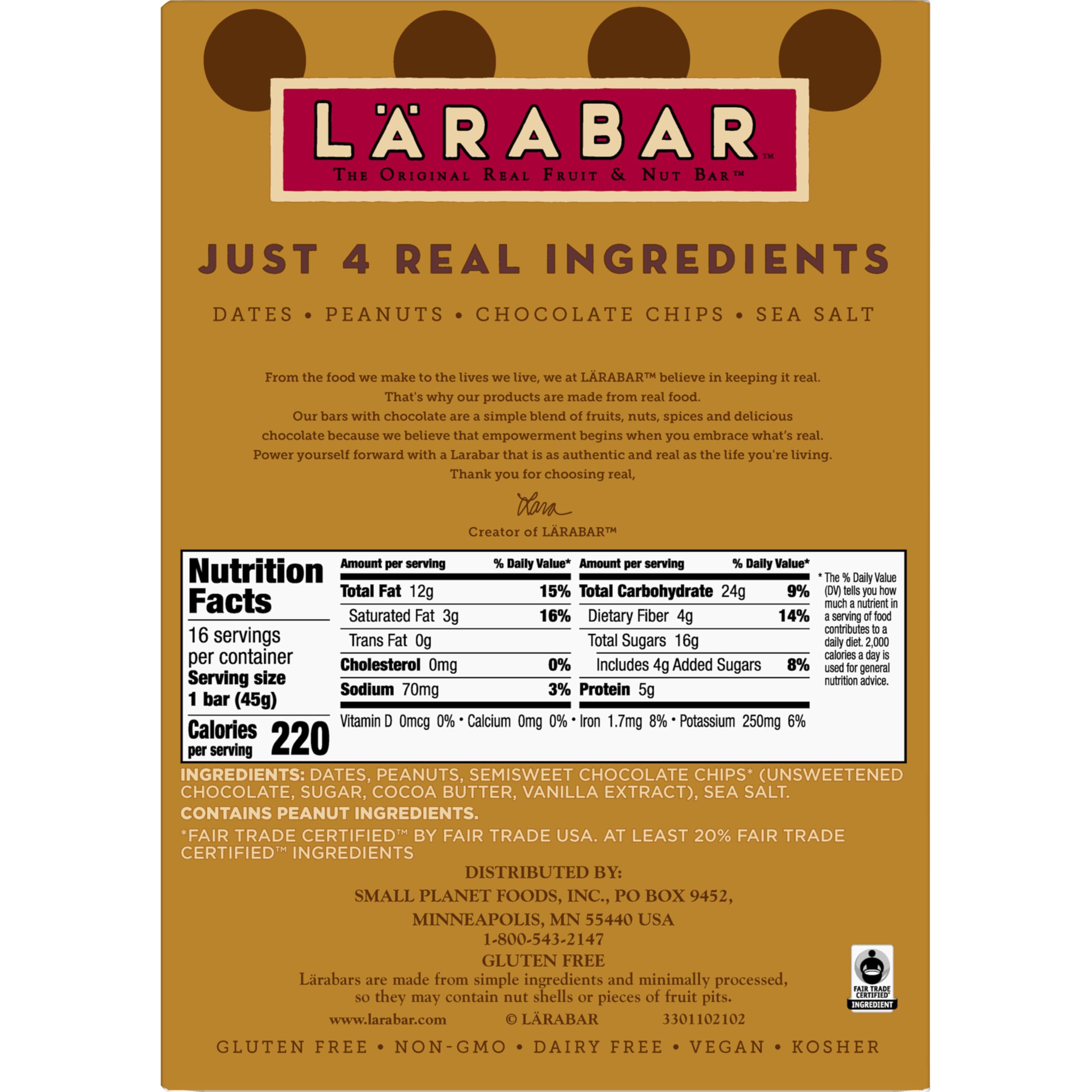Larabar 16-count box sits on a kitchen counter.