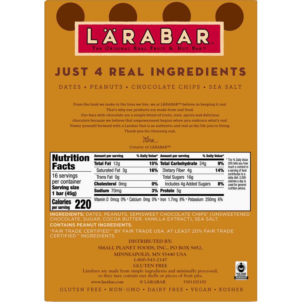Larabar 16-count box sits on a kitchen counter.