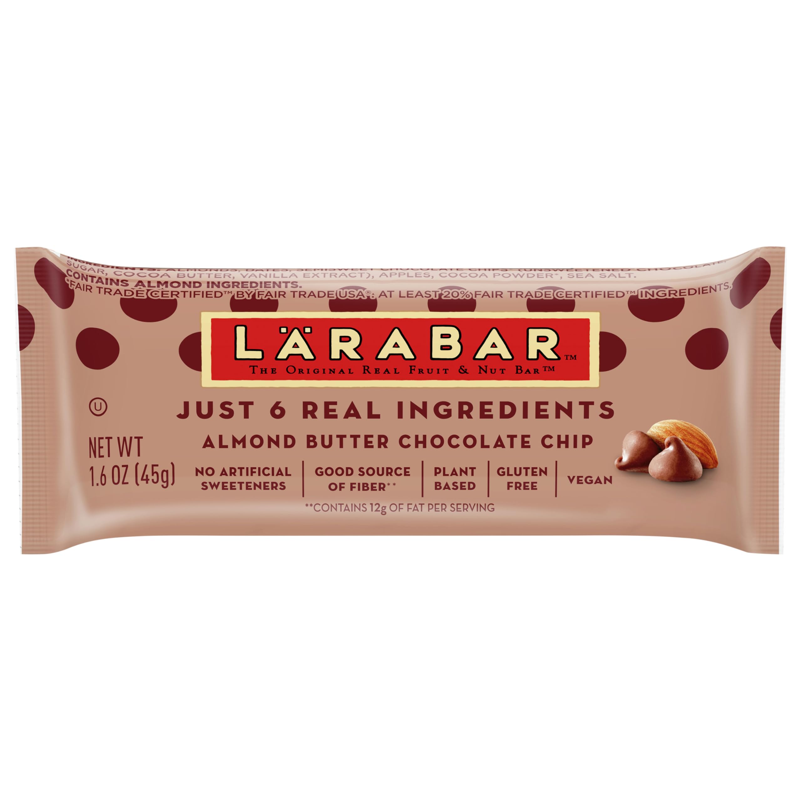 LÄRABAR Almond Butter Chocolate Chip Bar, 1.6 oz, on-the-go snack
