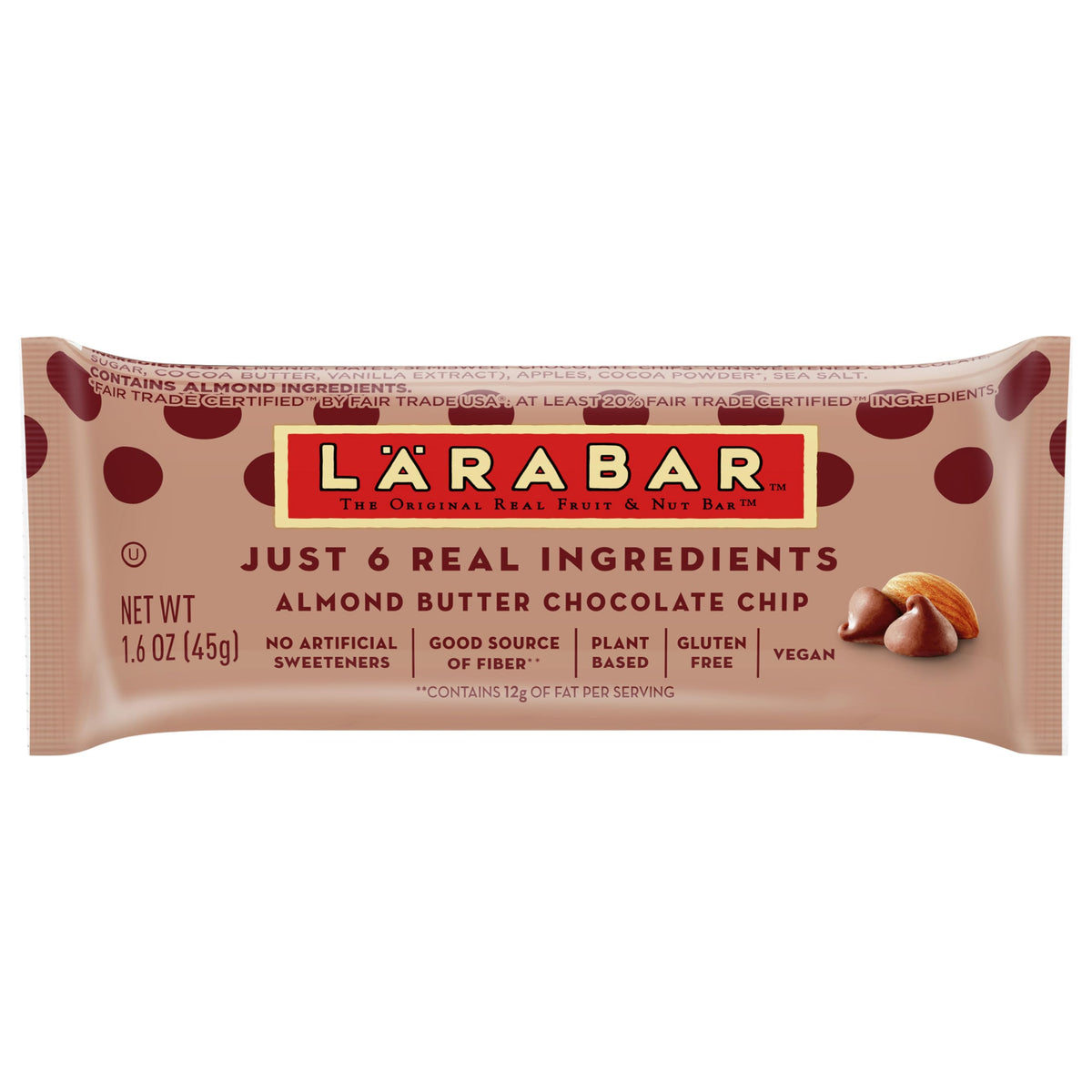 LÄRABAR Almond Butter Chocolate Chip Bar, 1.6 oz, on-the-go snack