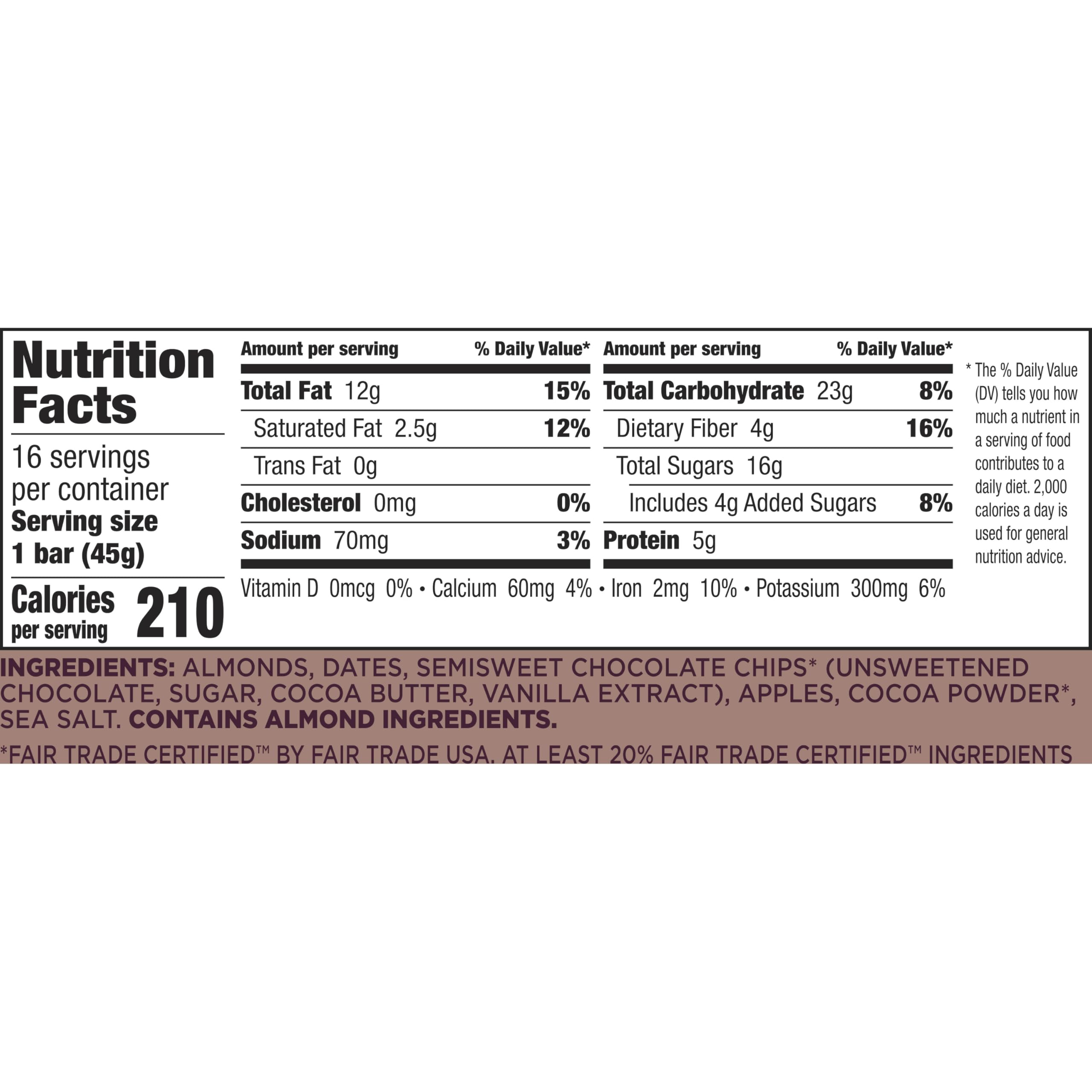 LÄRABAR almond butter chocolate chip close-up reveals chewy texture and natural sweetness.
