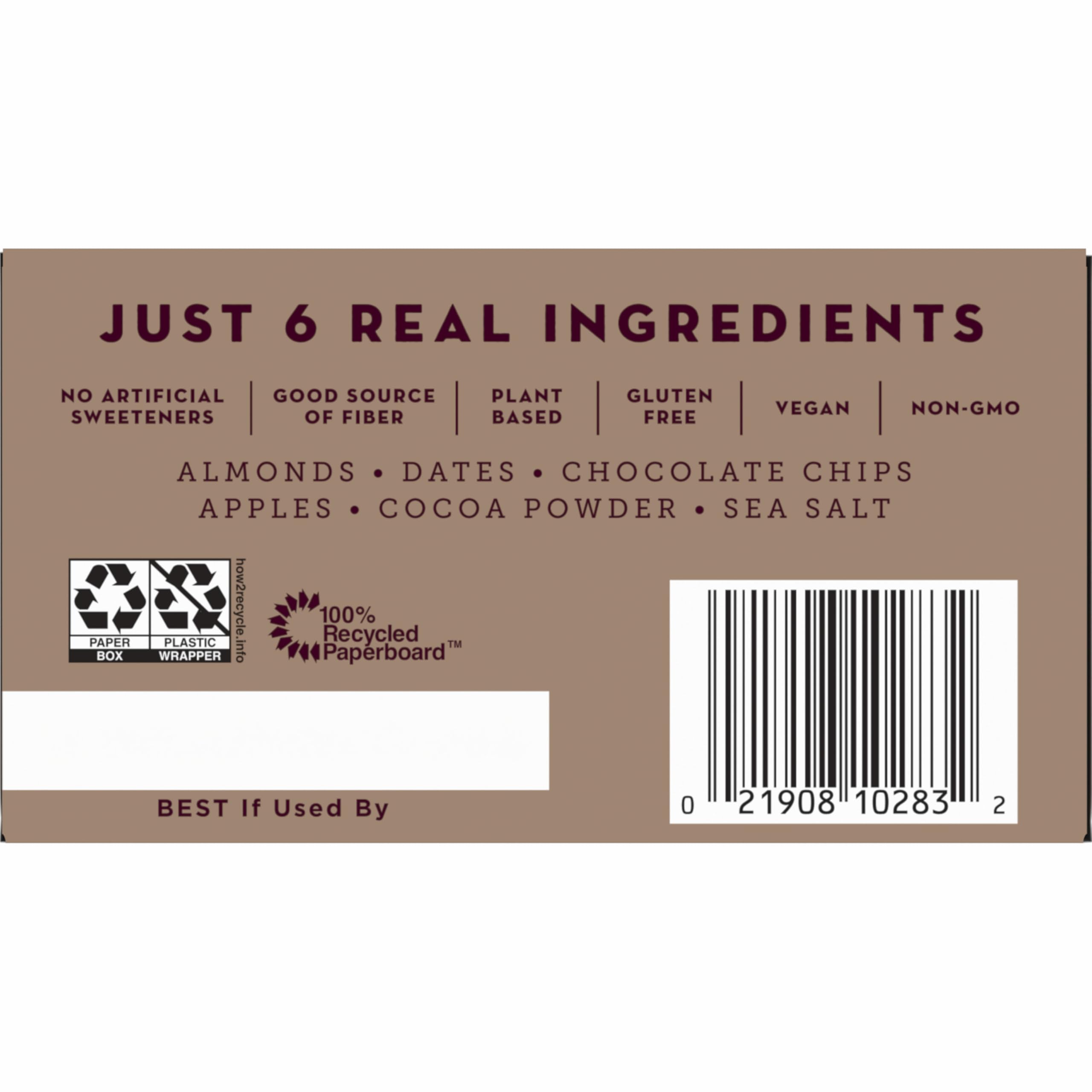 LÄRABAR ingredient list highlights dates, almonds, apples, walnuts, raisins, cinnamon.
