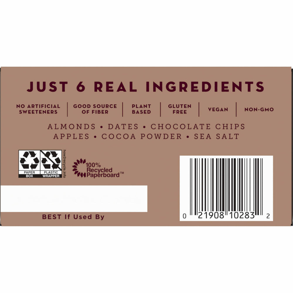 LÄRABAR ingredient list highlights dates, almonds, apples, walnuts, raisins, cinnamon.