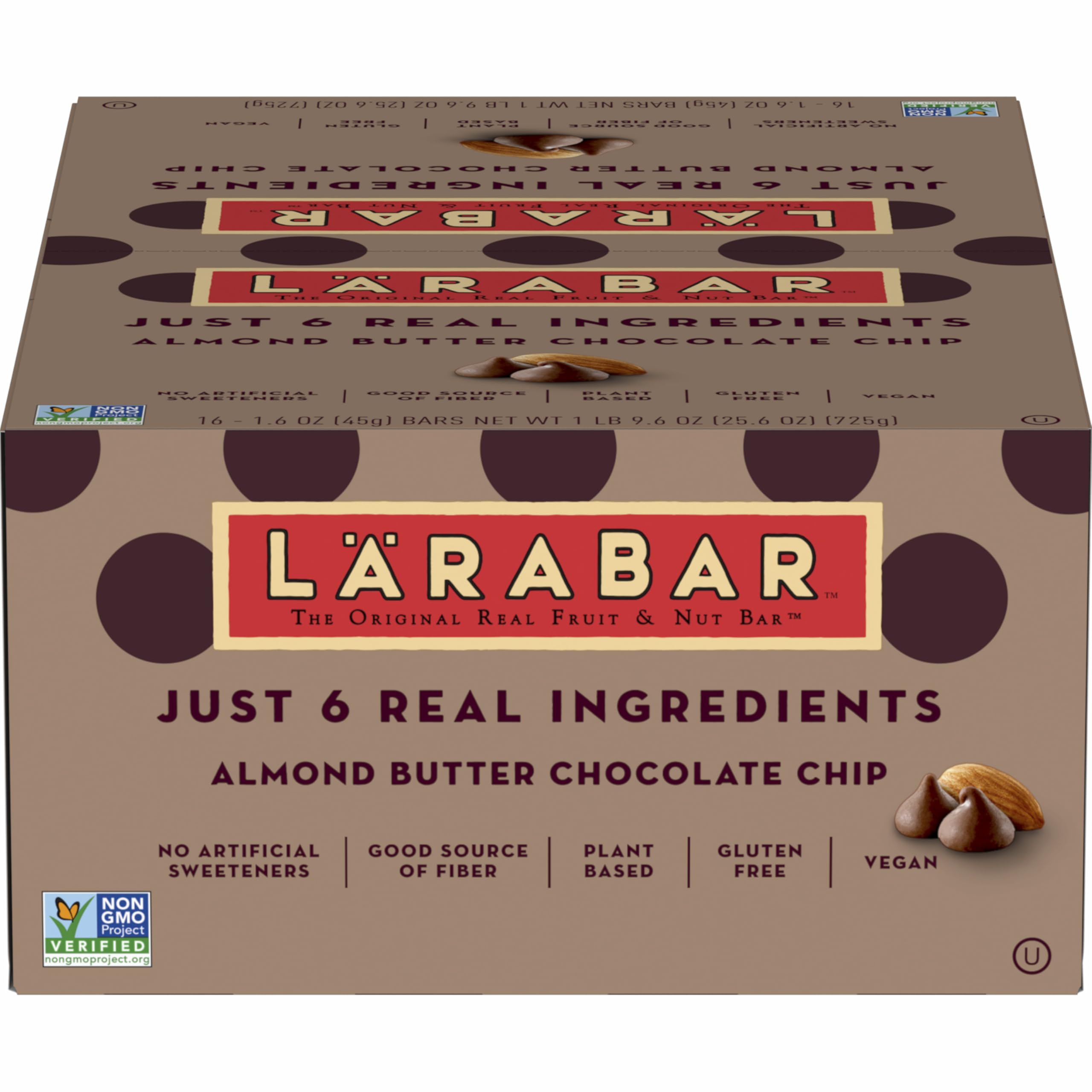 LÄRABAR almond butter chocolate chip snack on the go during a hike.