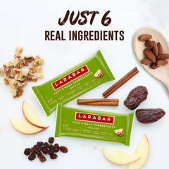 LÄRABAR Apple Pie bar ingredients close-up shows dates and nuts for a natural energy option.