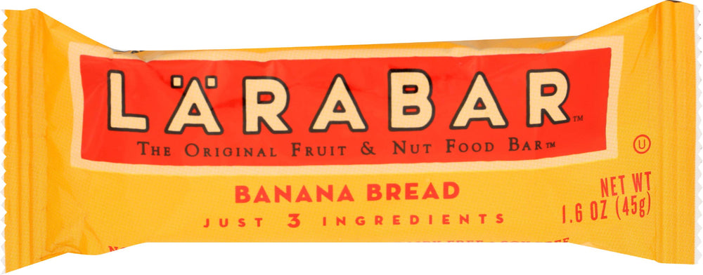 LÄRABAR Banana Bread bar packaging for convenient, on-the-go snacking.