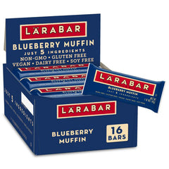 LÄRABAR Blueberry Muffin bars on the go for a quick, plant-based snack.