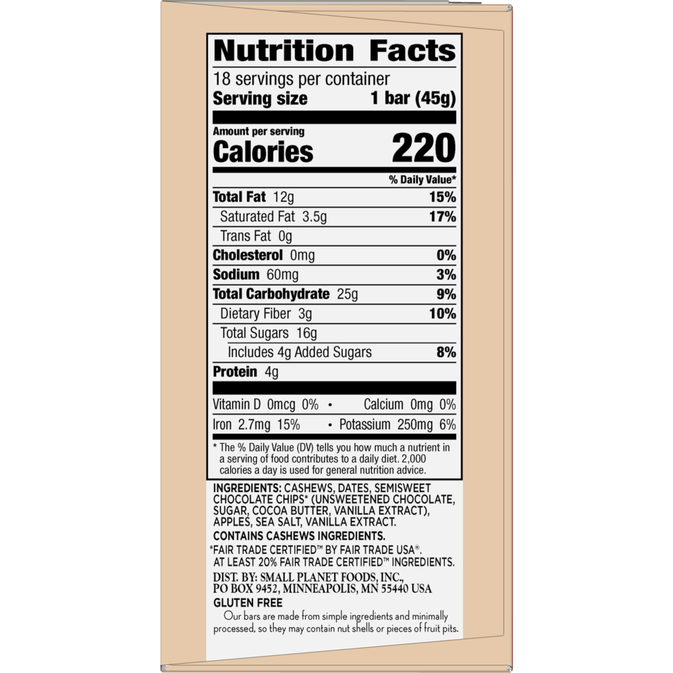 LÄRABAR chocolate chip cookie dough bar packaging, ideal for grab-and-go snacking
