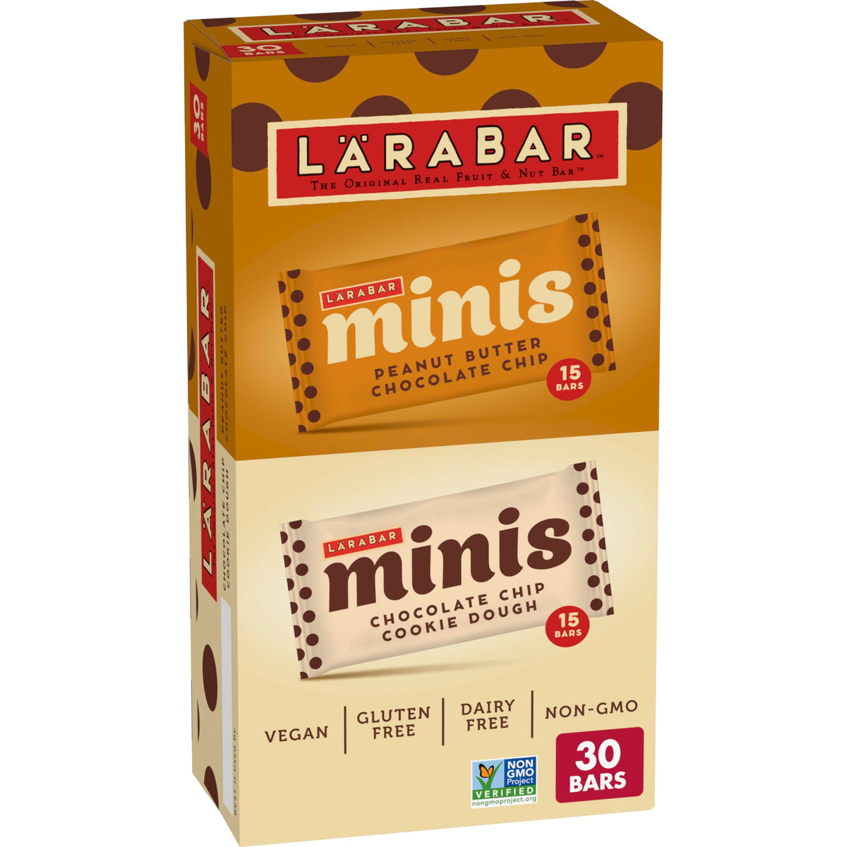 LÄRABAR chocolate mini bars variety pack front view for clean, real-ingredient snacking.