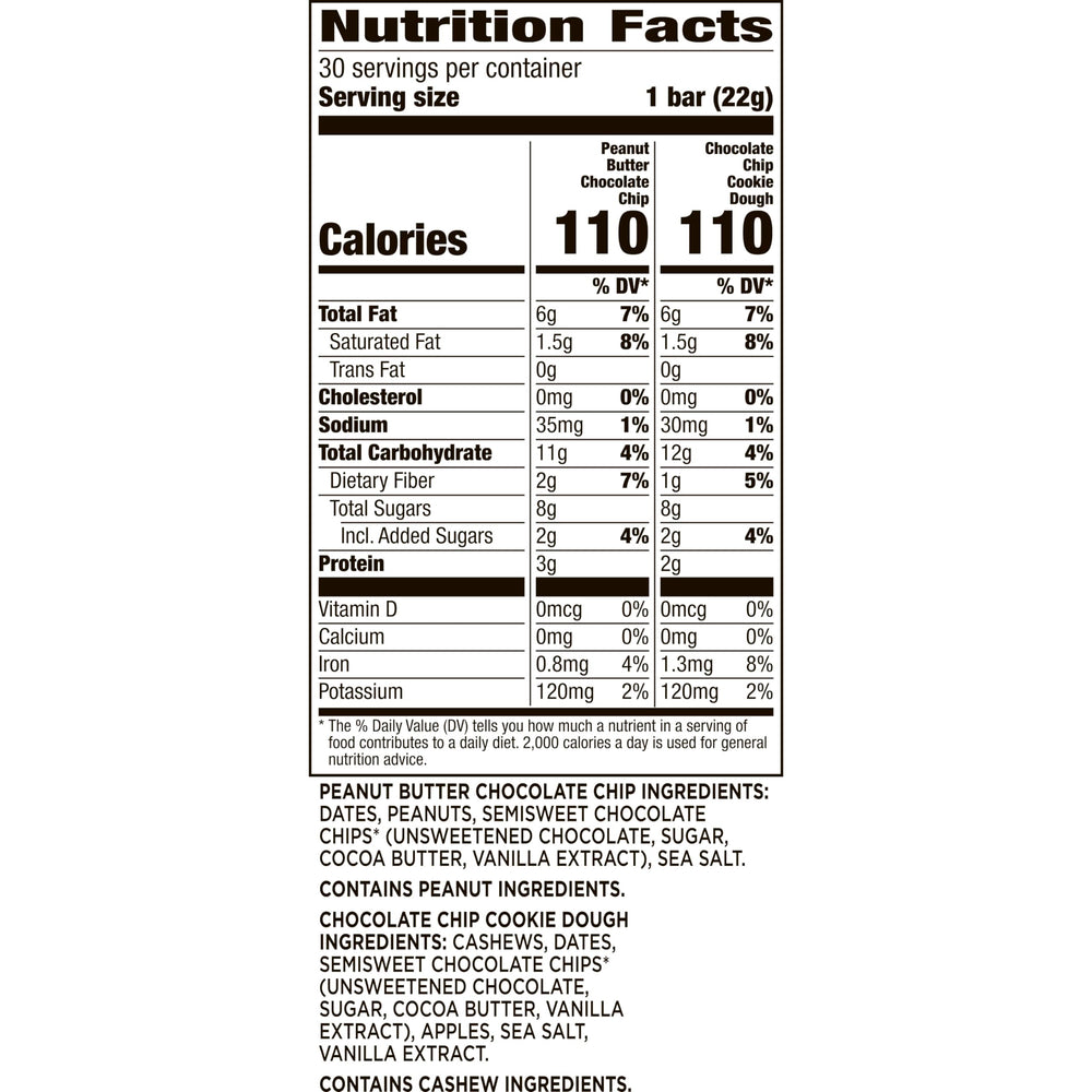 LÄRABAR variety pack opened to reveal two flavors for convenient on-the-go energy.