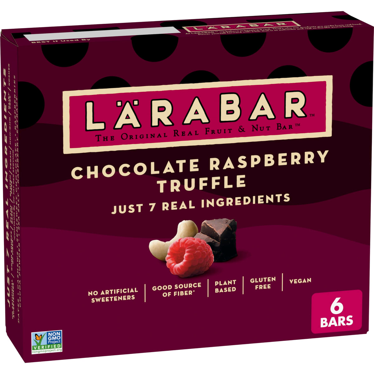 Larabar Chocolate Raspberry Truffle bar front view for on-the-go snacking.