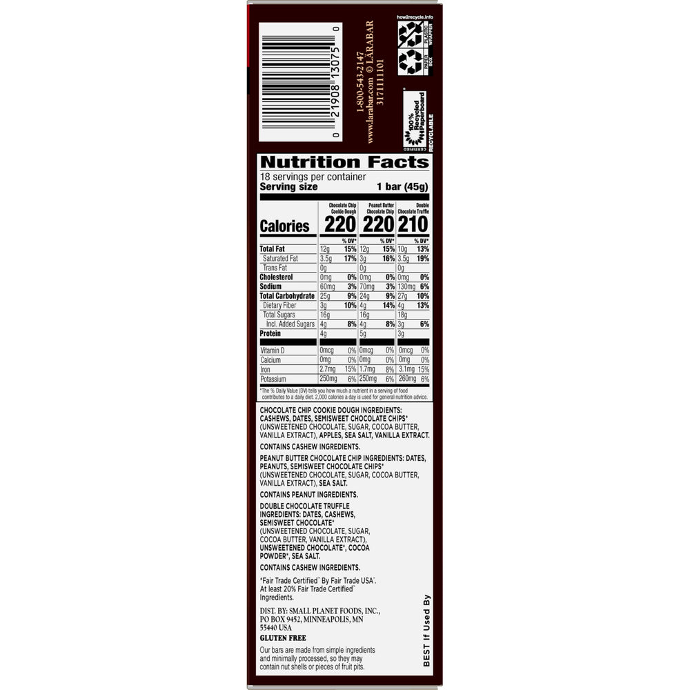 LÄRABAR Chocolate Variety Pack bar-2: satisfying vegan snack with fruit and nuts.