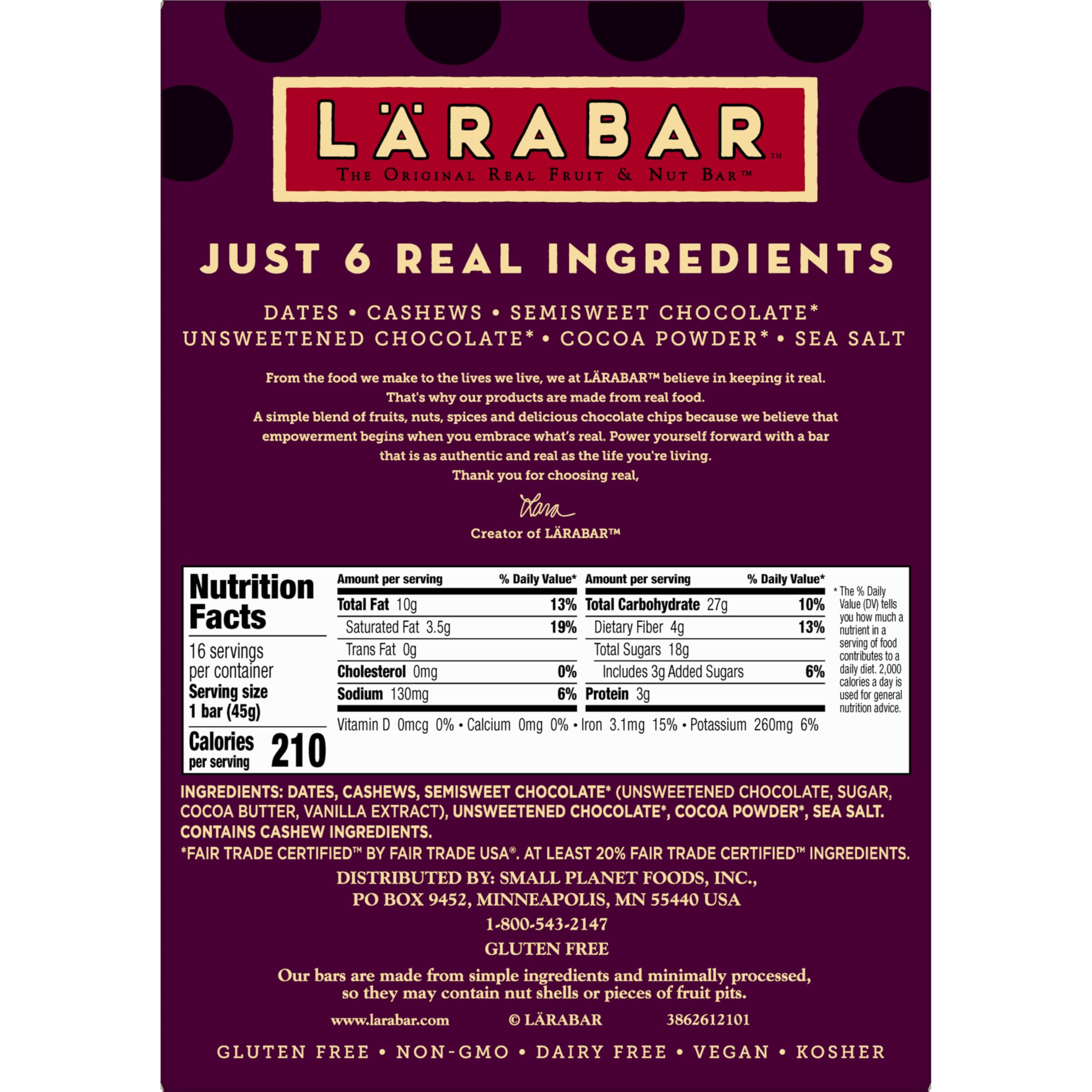 LÄRABAR Double Chocolate Truffle cross-section reveals six simple ingredients