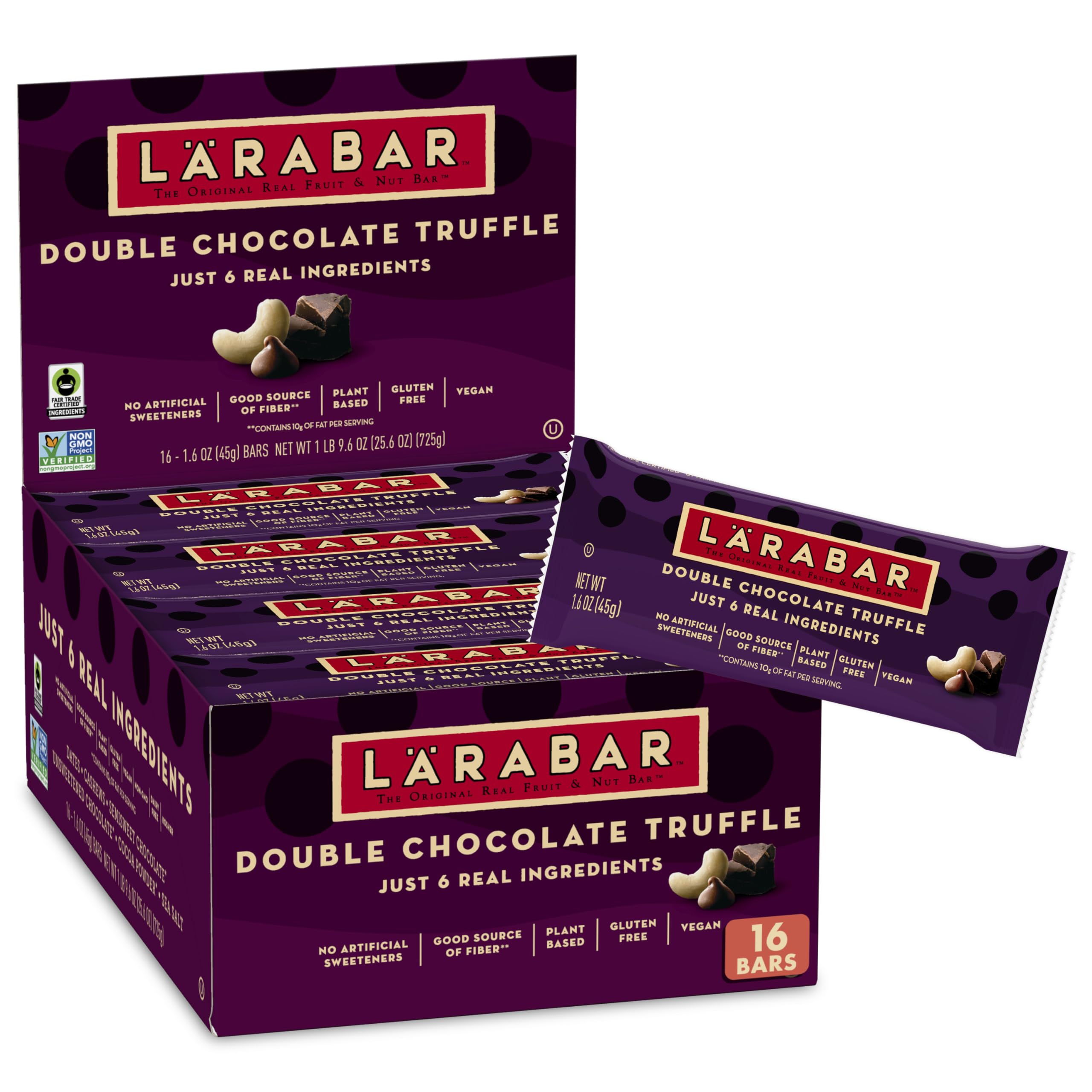 LÄRABAR Double Chocolate Truffle in packaging for a quick on-the-go snack