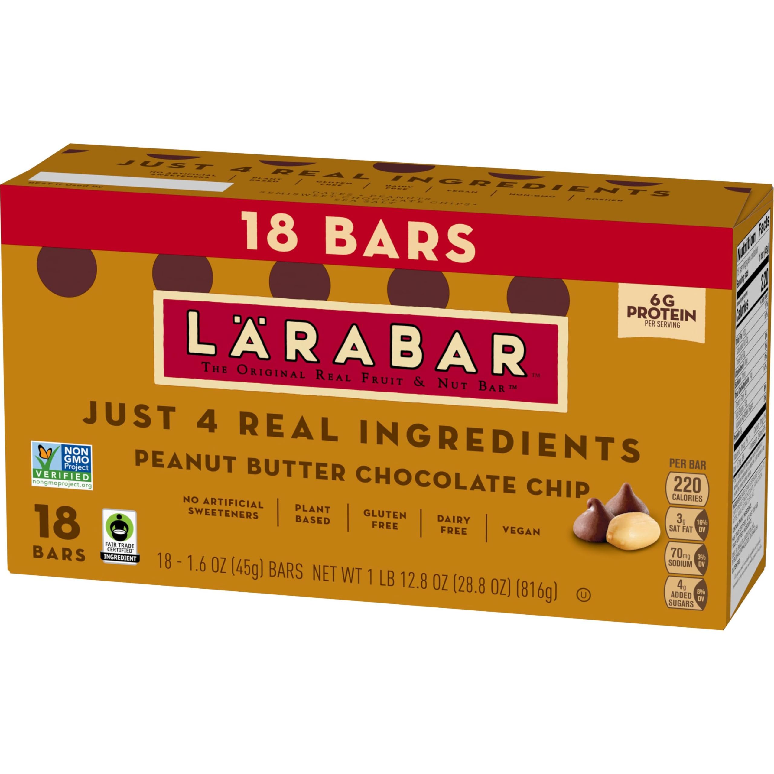 Gluten-free and vegan label on Larabar packaging