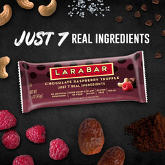 LÄRABAR ingredients close-up: dates, cashews, raspberries in a simple bar.