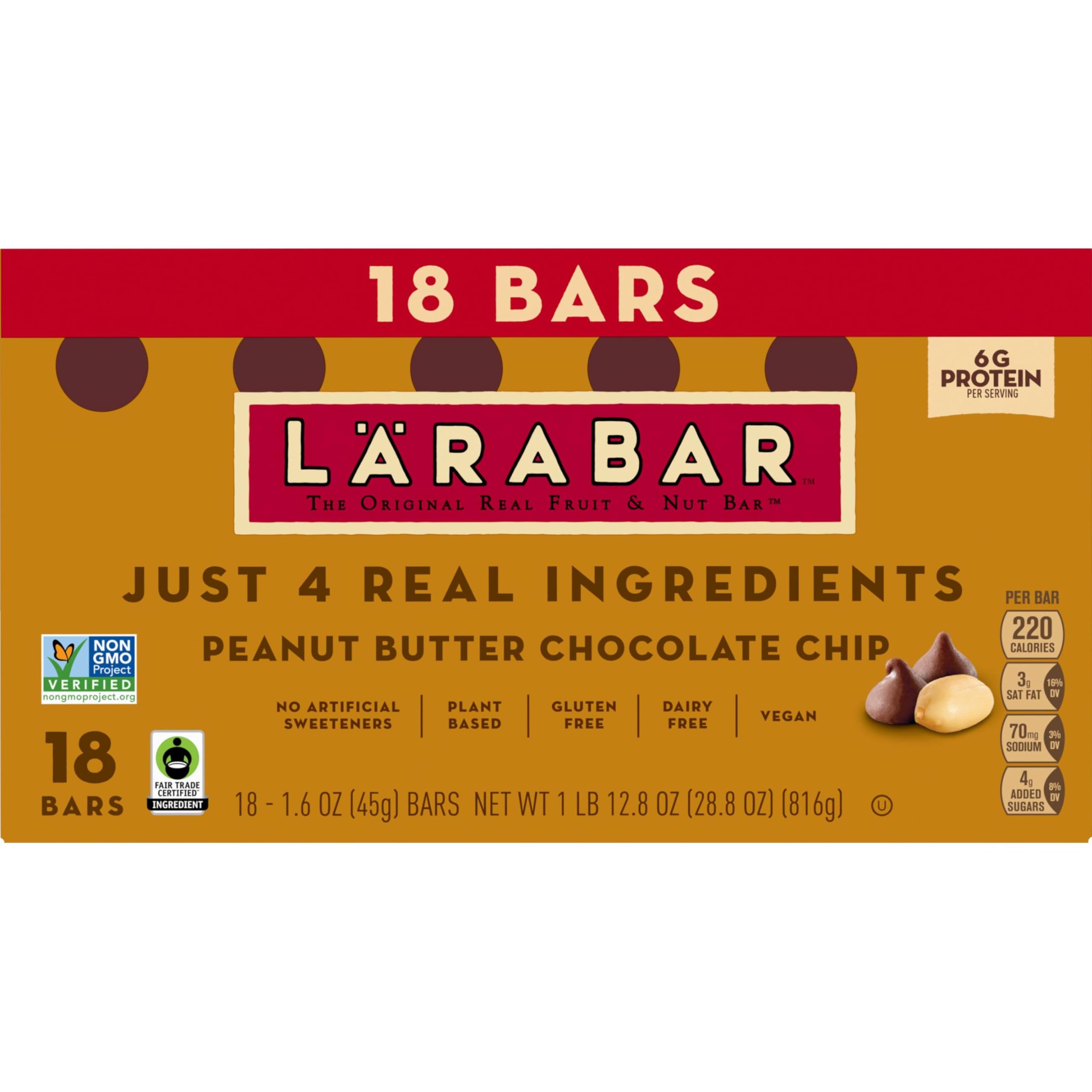 Ingredients shot: dates, peanuts, and chocolate chips in Larabar
