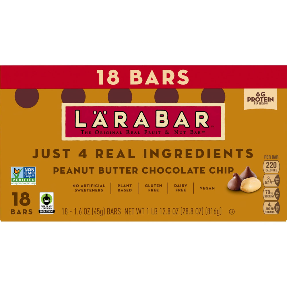 Ingredients shot: dates, peanuts, and chocolate chips in Larabar
