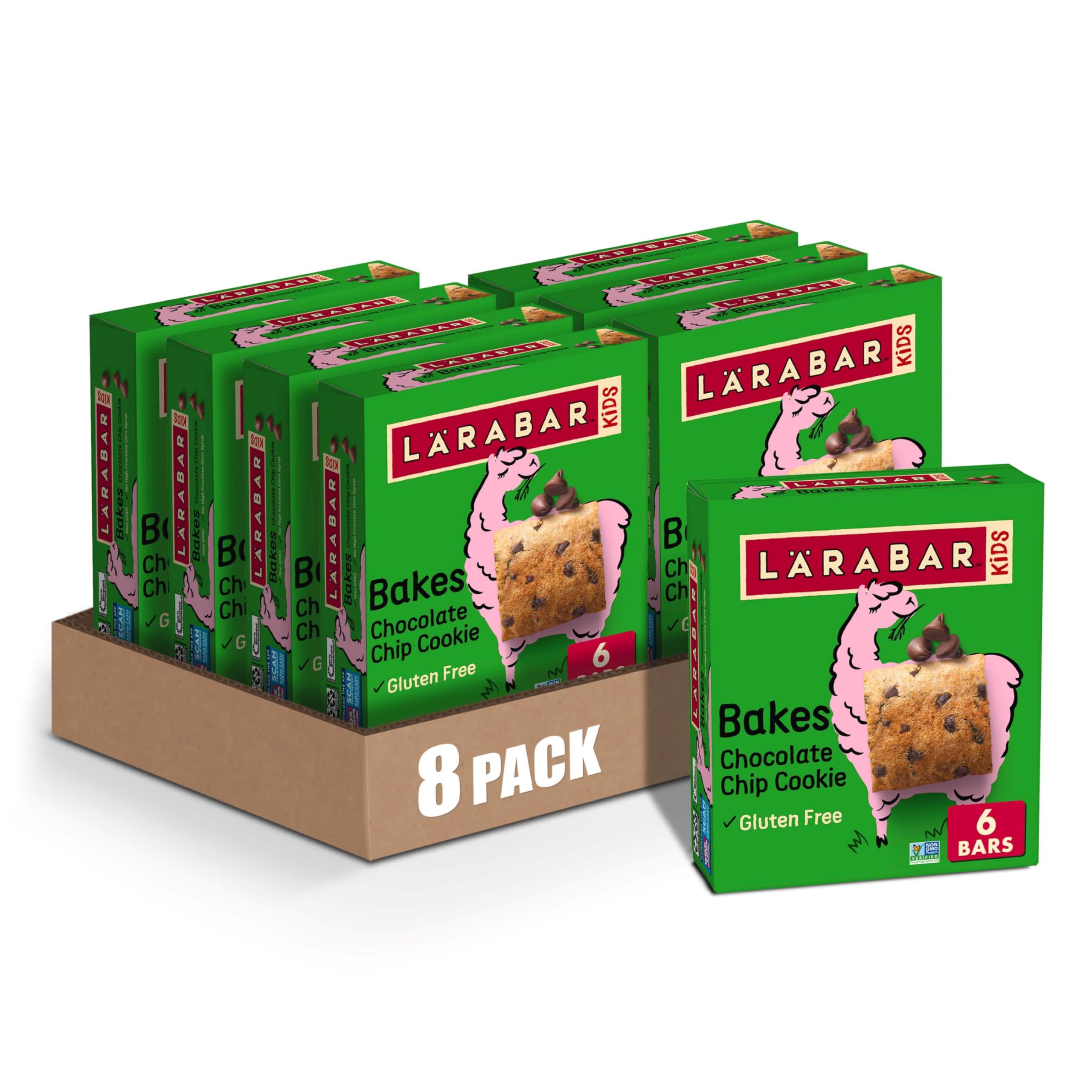 LÄRABAR Kids Bakes Chocolate Chip Cookie Bar box for on-the-go snacking