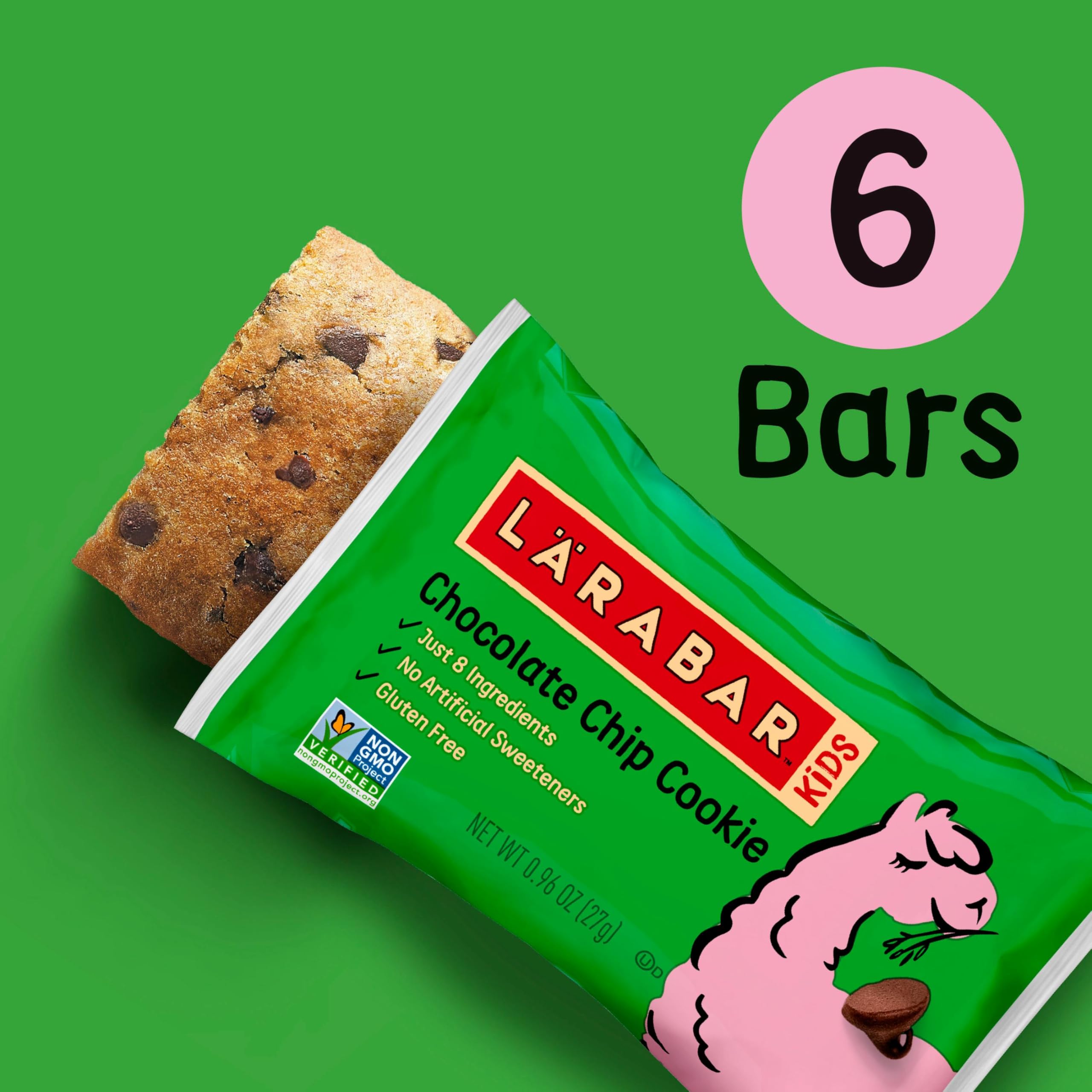 Chewy texture cue with chocolate chips in LÄRABAR Kids Bakes bar