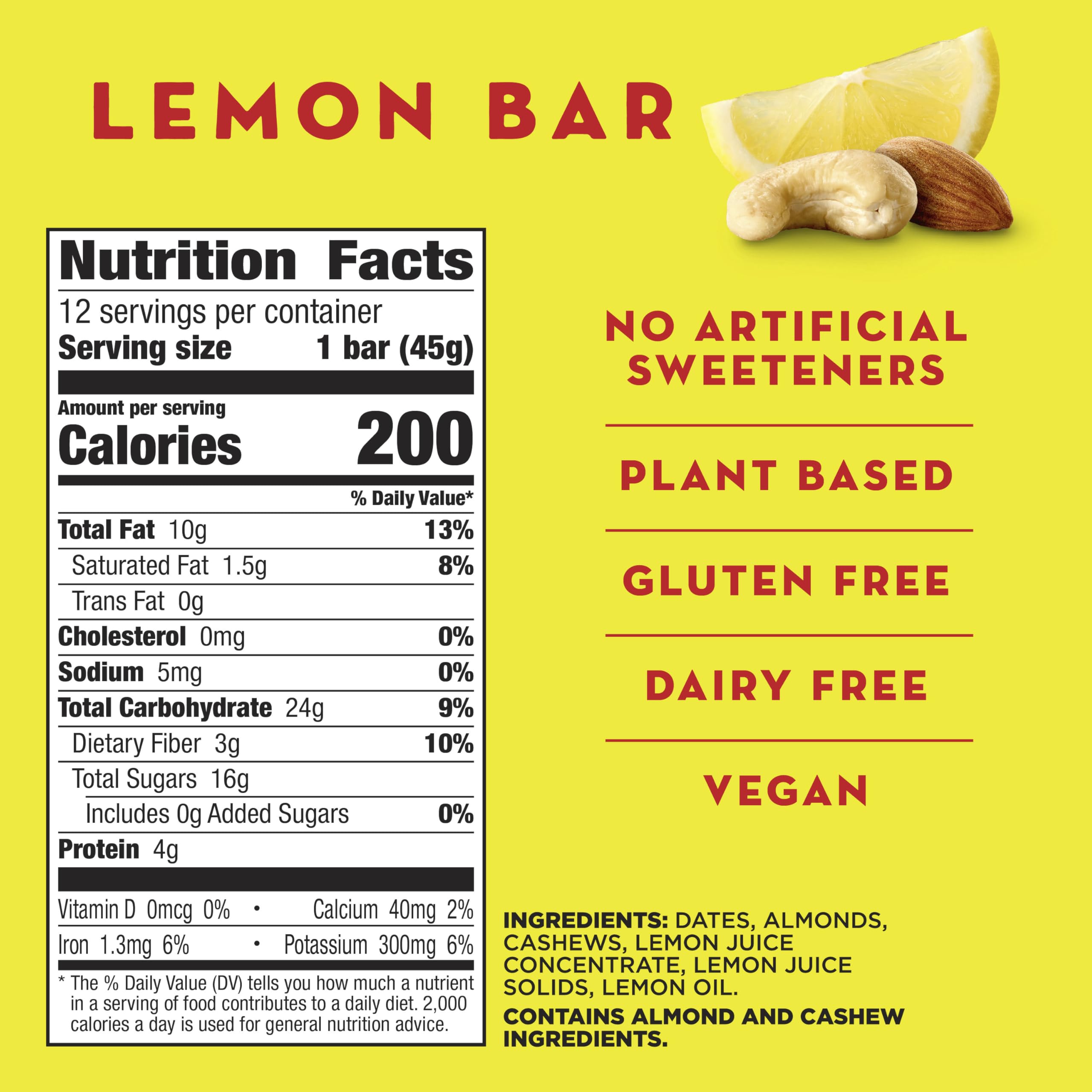 LÄRABAR Lemon Bar bars in a pack for easy on-the-go snacking.
