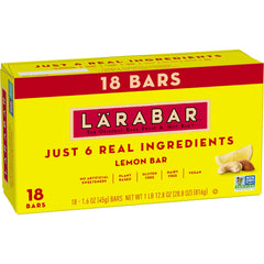 LÄRABAR Lemon Bar packaging highlights real ingredients for a clean vegan snack