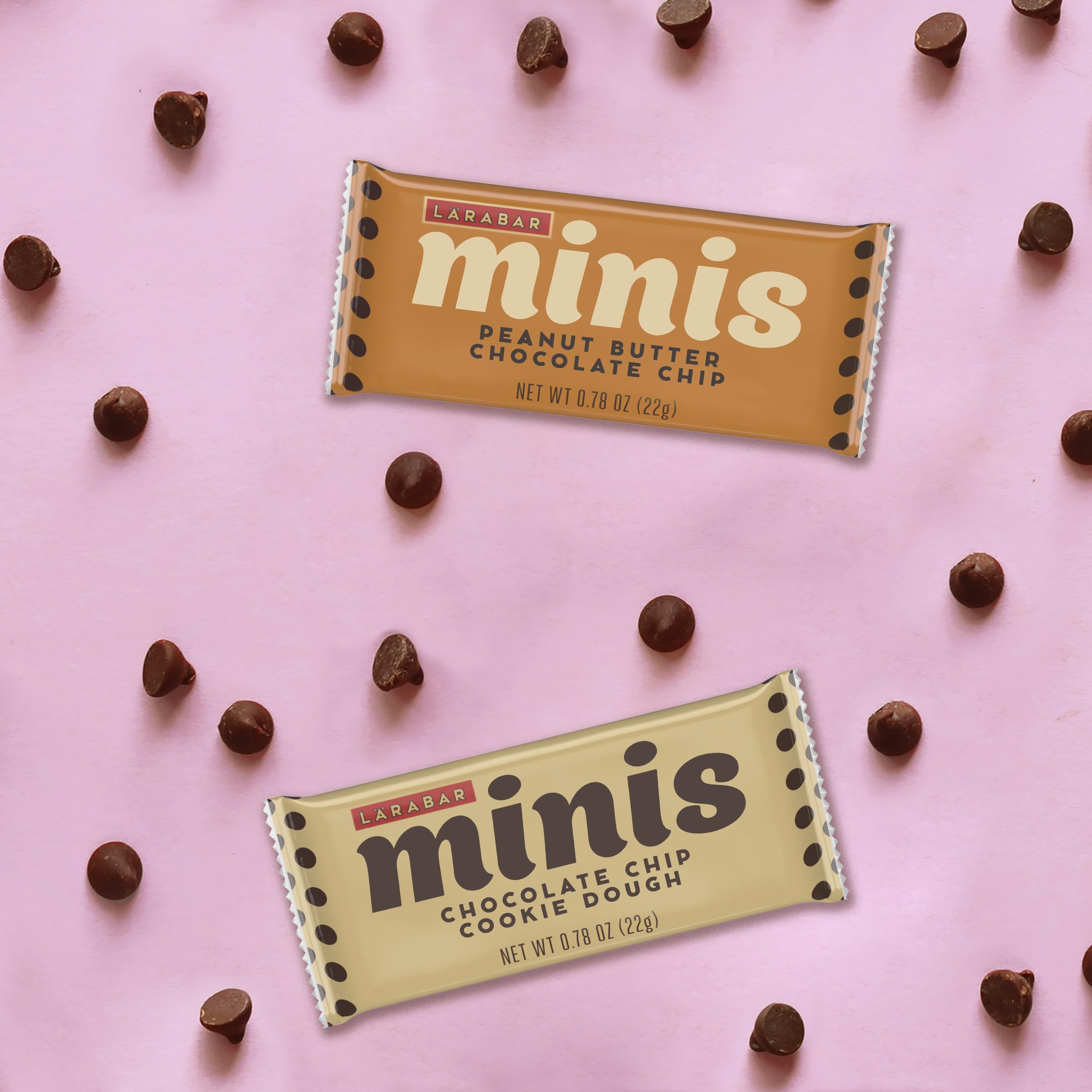 LÄRABAR mini bars packaging close-up highlighting vegan and gluten-free ingredients.