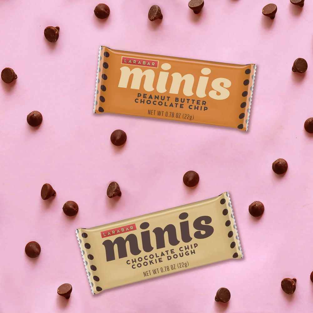 LÄRABAR mini bars packaging close-up highlighting vegan and gluten-free ingredients.