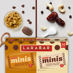 LÄRABAR peanut butter chocolate chip mini bar close-up, perfect desk snack.
