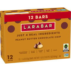 LÄRABAR Peanut Butter Chocolate Chip packaging highlights four simple ingredients