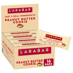 LÄRABAR Peanut Butter Cookie packaging showing 16 bars for on-the-go energy.